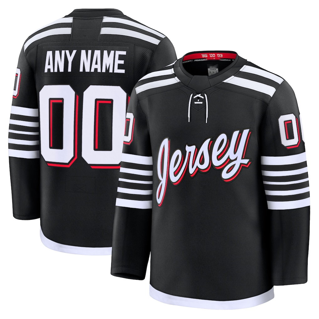 Punc Custom N.Jersey Devils Black Alternate Premium Jerseys