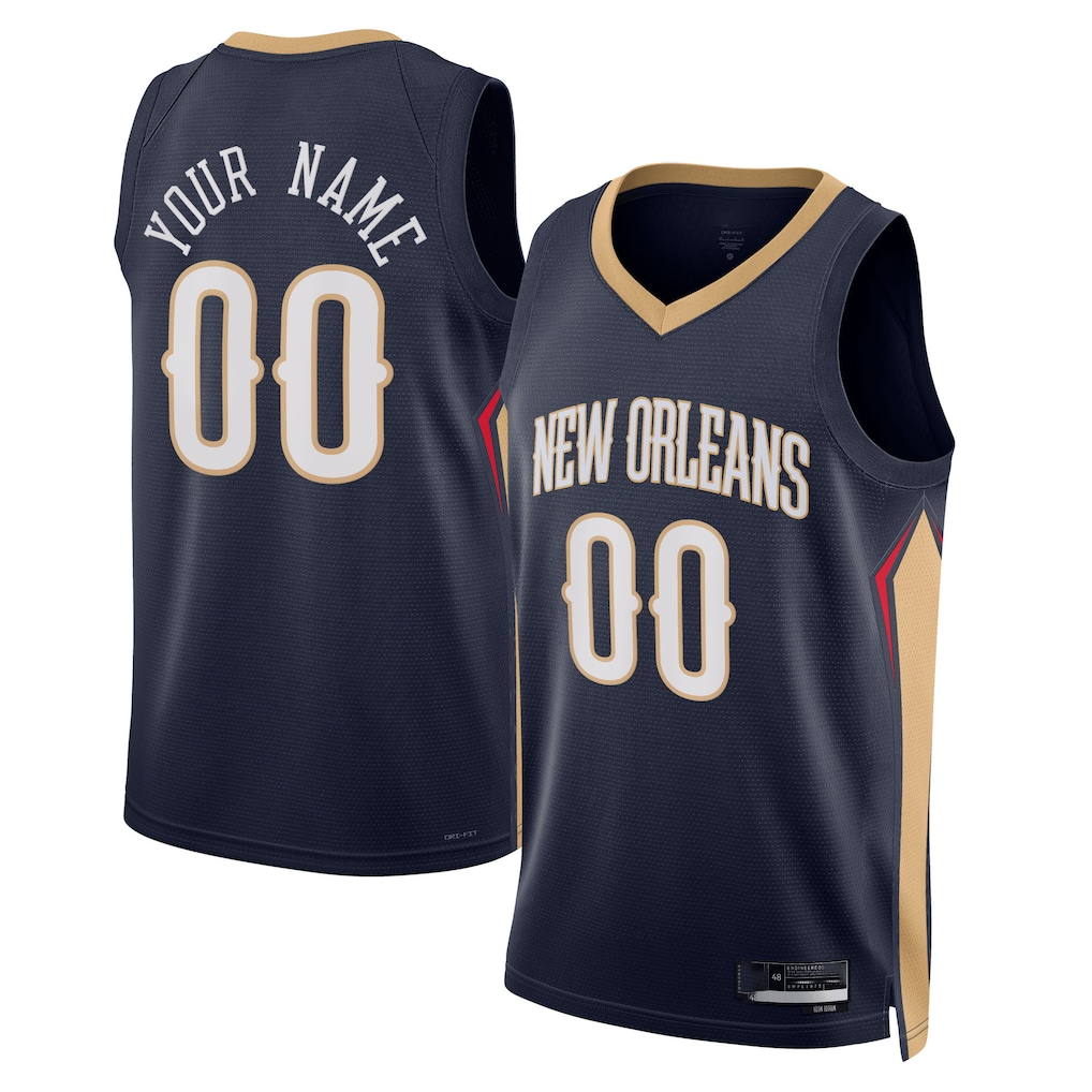 Punc Custom NO.Pelicans Navy 2022-2023 Swingman Stitched Jerseys- Icon Edition