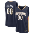Punc Custom NO.Pelicans Navy Fast Break Stitched Jerseys- Icon Edition