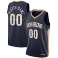Punc Custom NO.Pelicans Navy Swingman Stitched Jerseys- Icon Edition