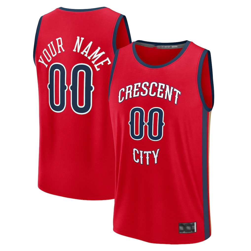 Punc Custom NO.Pelicans Red Fast Break Stitched Jerseys- Statement Edition