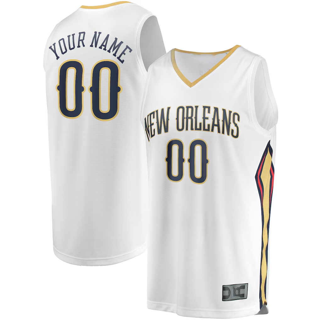 Punc Custom NO.Pelicans White Fast Break Stitched Jerseys- Association Edition