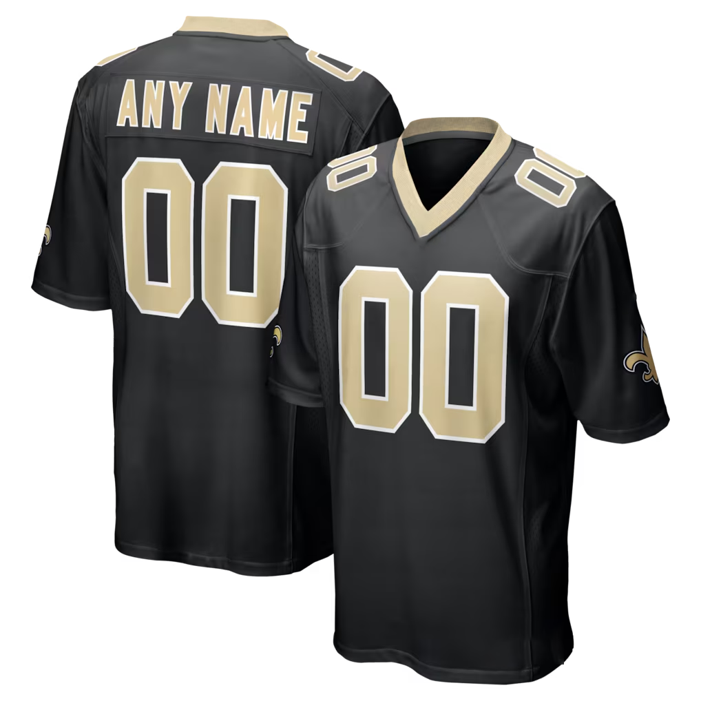 Punc Custom NO.Saints Black Game Stitched Jerseys