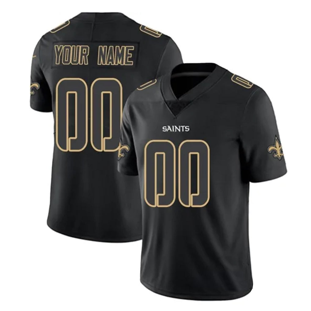 Punc Custom NO.Saints Black Impact Limited Home Game Any Name & Numbers Stitched Jerseys