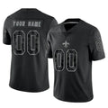 Punc Custom NO.Saints Black Limited Reflective Home Game Any Name & Numbers Stitched Jerseys
