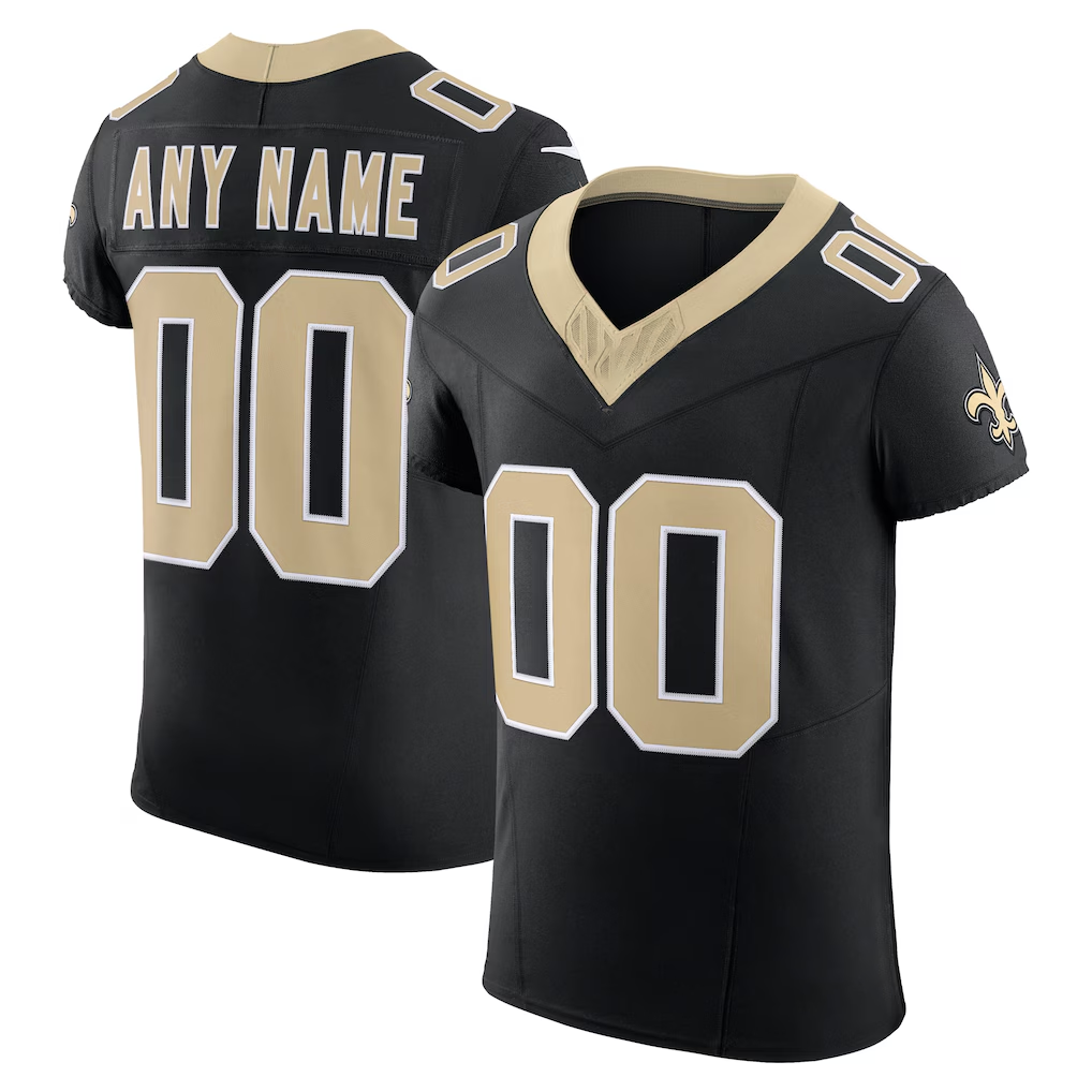 Punc Custom NO.Saints Black Vapor F.U.S.E. Elite Stitched Jerseys