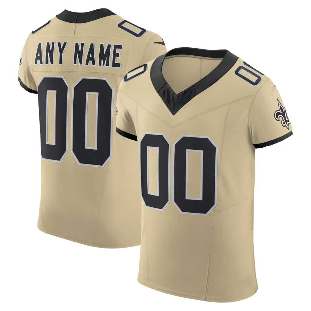 Punc Custom NO.Saints Gold Alternate Vapor F.U.S.E. Elite Stitched Jerseys