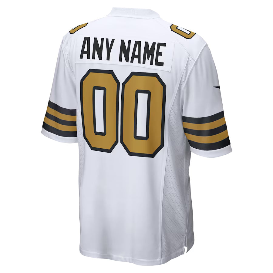 Punc Custom NO.Saints White Alternate Game Stitched Jerseys