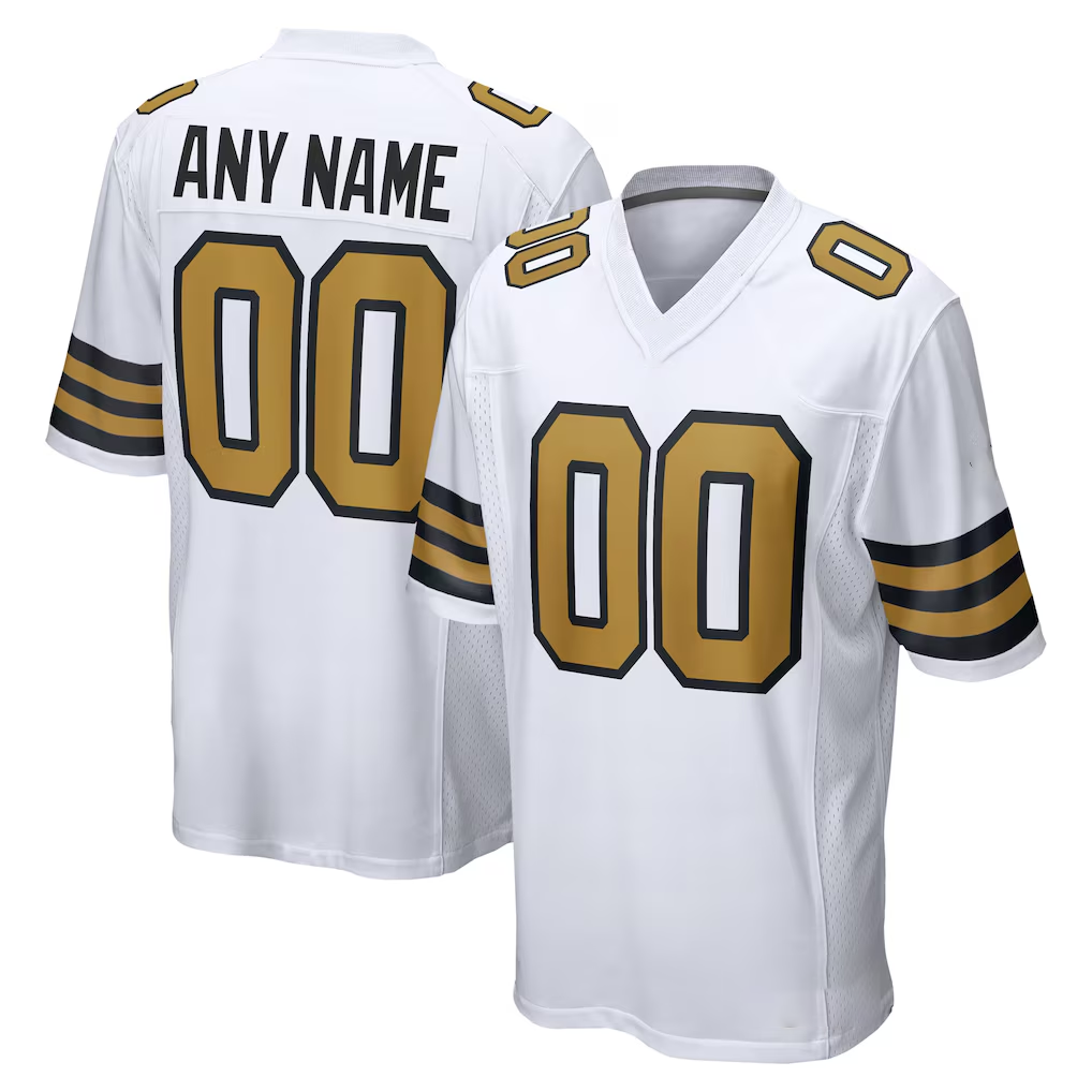 Punc Custom NO.Saints White Alternate Stitched Jerseys