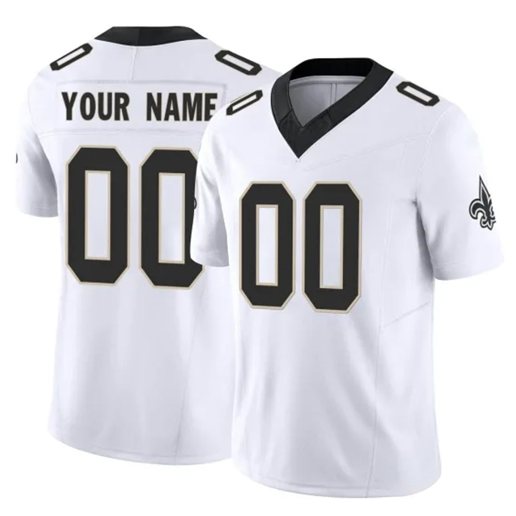 Punc Custom NO.Saints White Limited Vapor F.U.S.E. Home Game Any Name & Numbers Stitched Jerseys