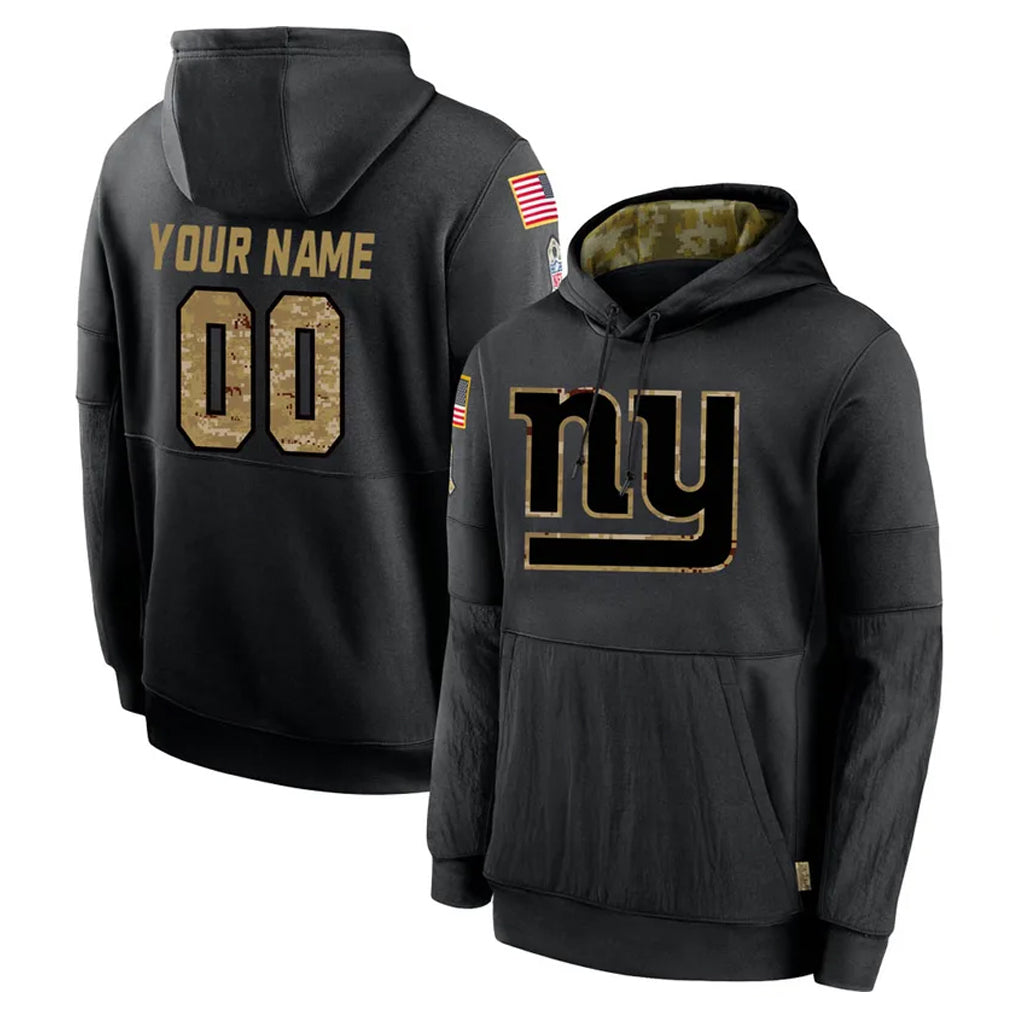 Punc Custom NY.Giants Black Salute to Service Hoodies Limited Game Any Name & Numbers Stitched Jerseys