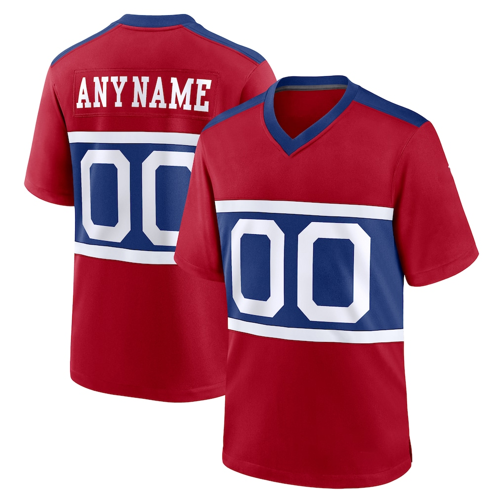 Punc Custom NY.Giants Century Red Alternate Game Stitched Jerseys