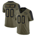 Punc Custom NY.Giants Olive Salute To Service Limited Game Any Name & Numbers Stitched Jerseys