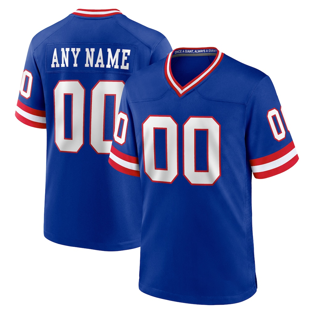 Punc Custom NY.Giants Royal Classic Game Stitched Jerseys