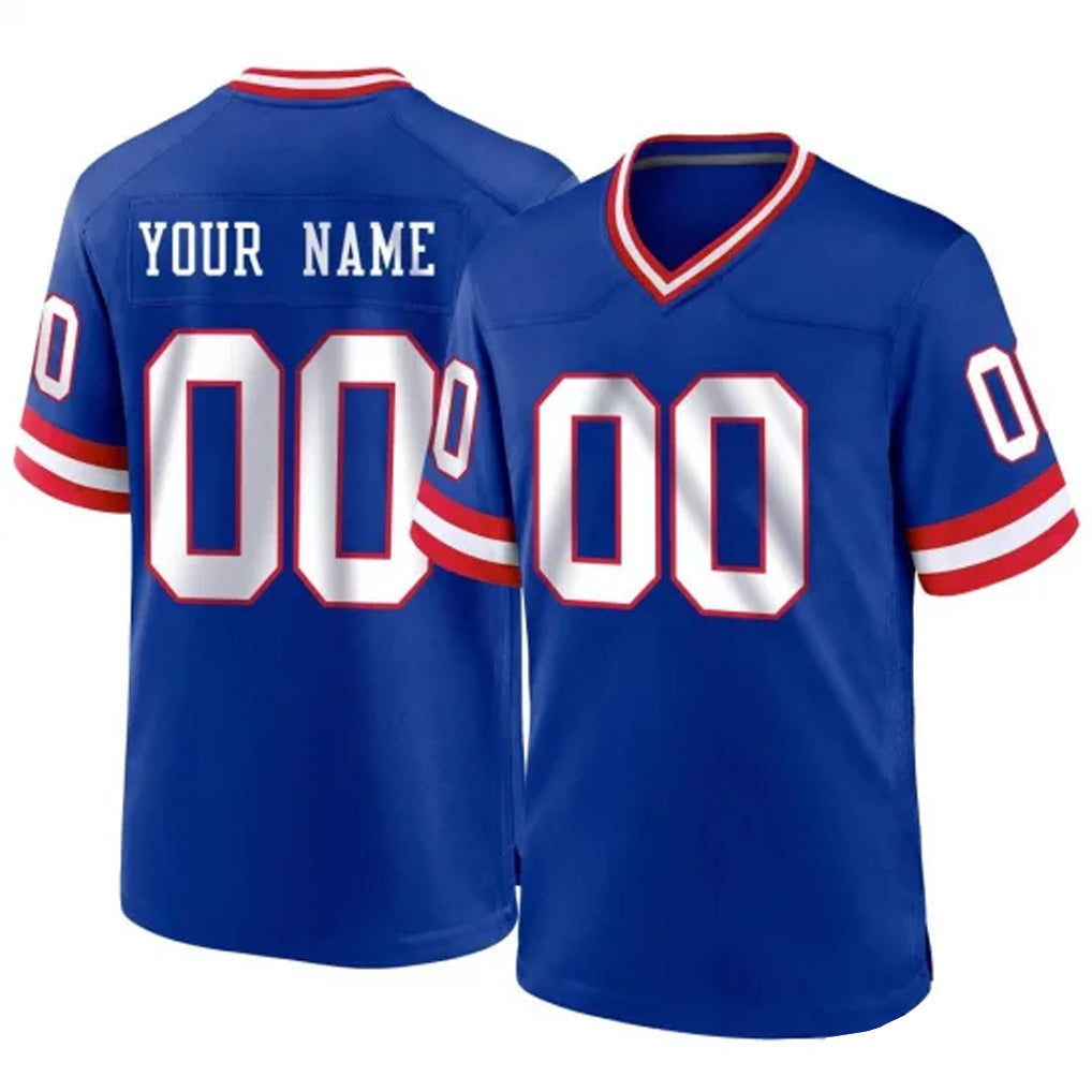 Punc Custom NY.Giants Royal Classic Home Game Any Name & Numbers Stitched Jerseys