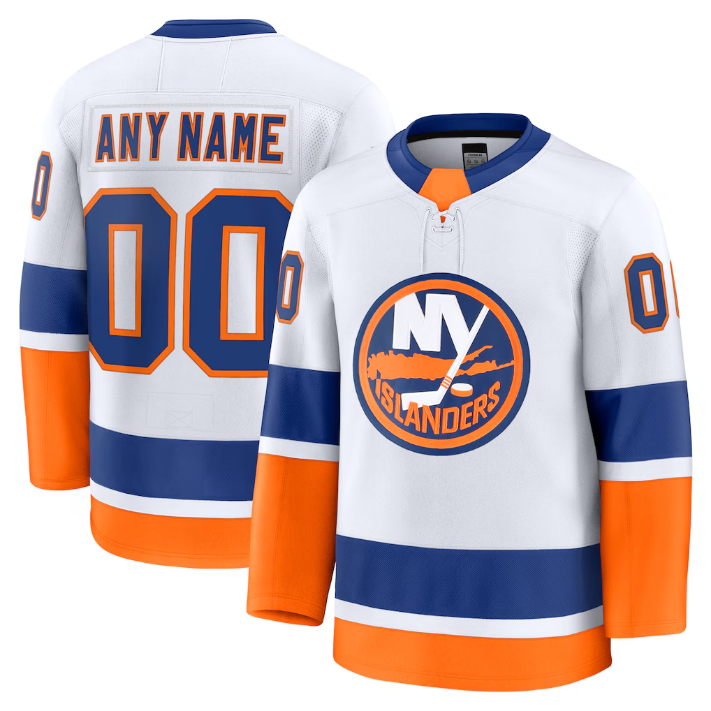 Punc Custom NY.Islanders White Away Premium Jerseys