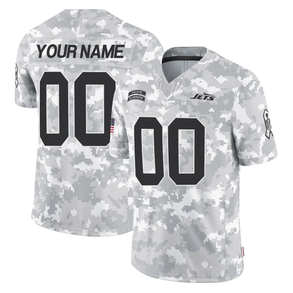 Punc Custom NY.Jets Arctic Camo Salute to Service Limited Game Any Name & Numbers Stitched Jerseys