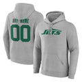 Punc Custom NY.Jets Gray LOGO Pullover Hoodies Limited Game Any Name & Numbers Stitched Jerseys