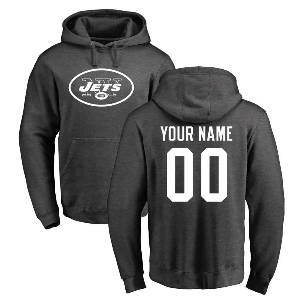 Punc Custom NY.Jets Gray Pullover Hoodies Limited Game Any Name & Numbers Stitched Jerseys