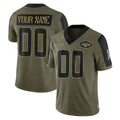 Punc Custom NY.Jets Olive Salute To Service Limited Game Any Name & Numbers Stitched Jerseys