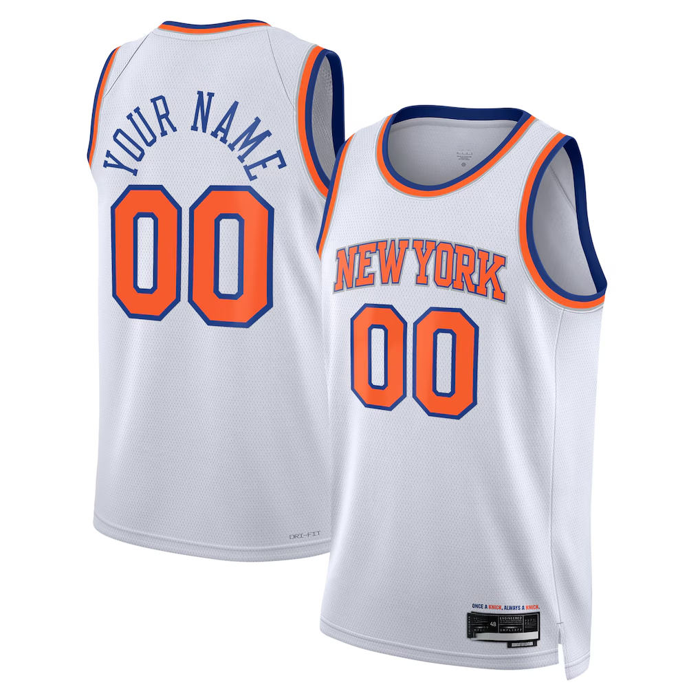 Punc Custom NY.Knicks White Swingman Jerseys - Association Edition