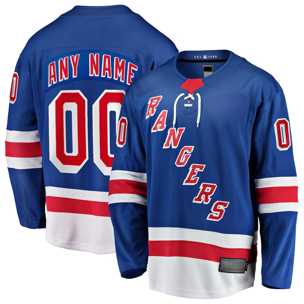 Punc Custom NY.Rangers Blue Home Breakaway Jerseys