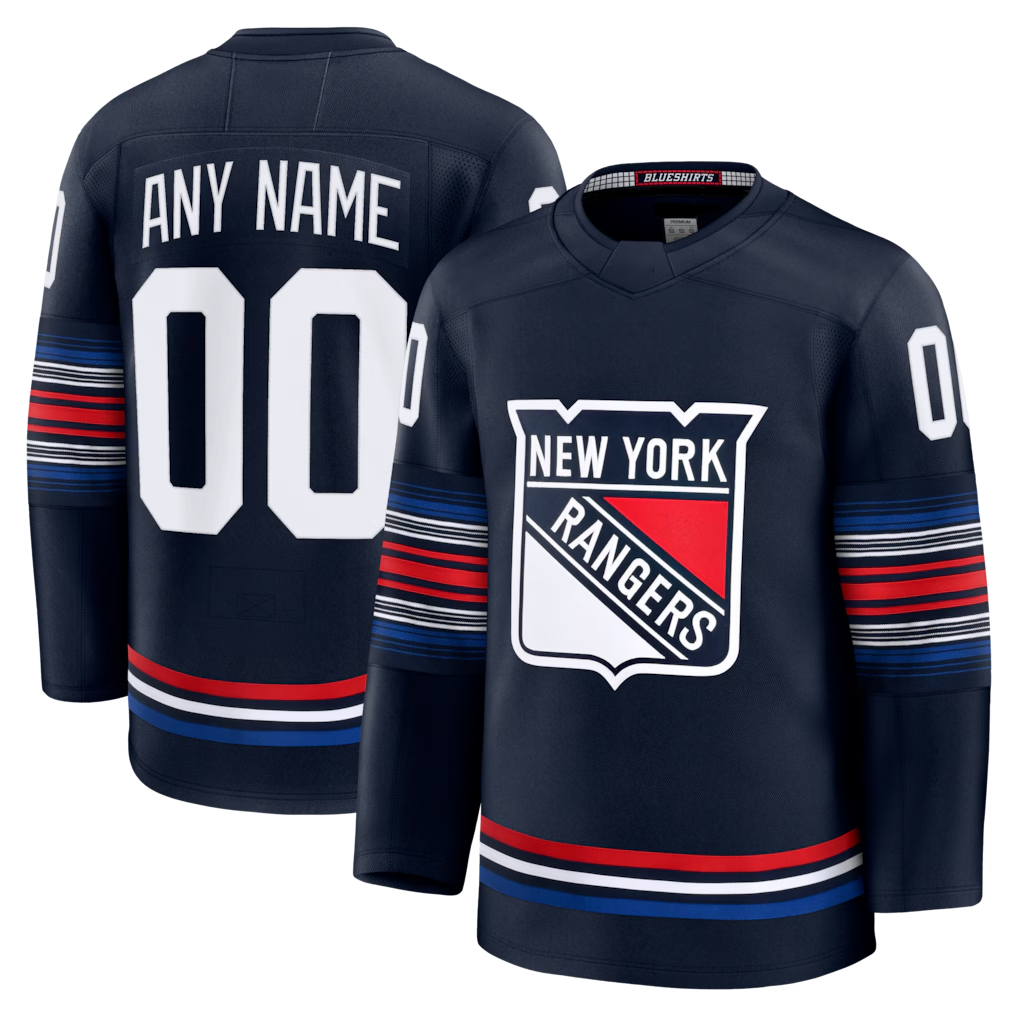 Punc Custom NY.Rangers Navy Alternate Premium Jerseys