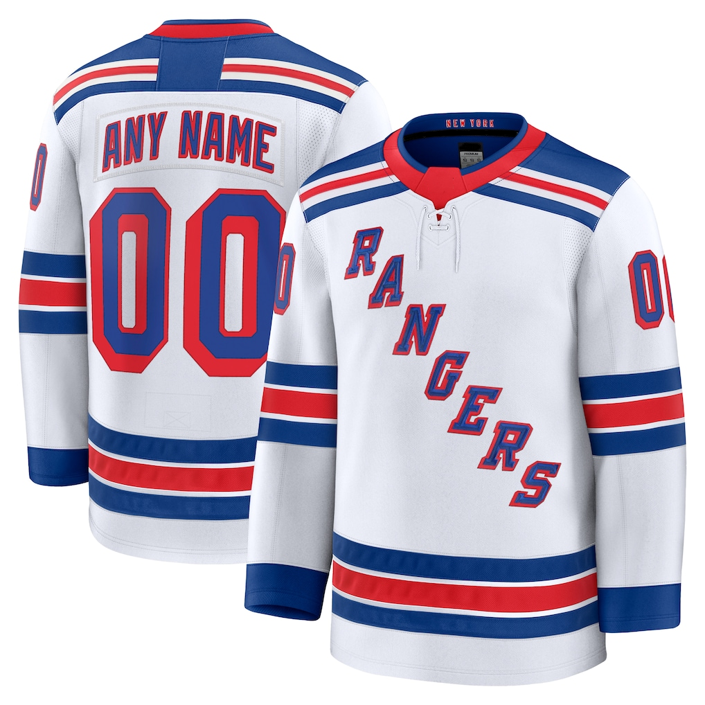 Punc Custom NY.Rangers White Away Premium Jerseys