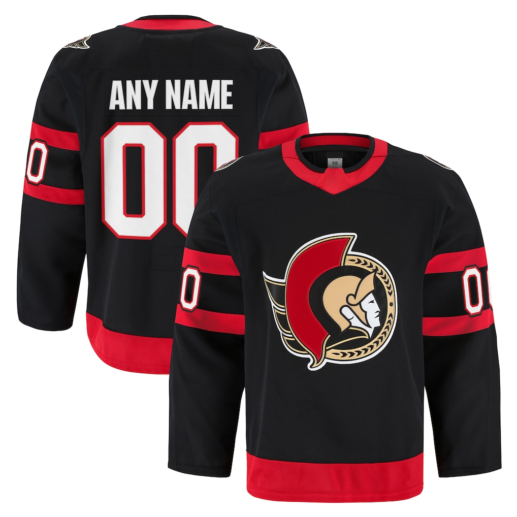 Punc Custom O.Senators Black Home Authentic Pro Jerseys