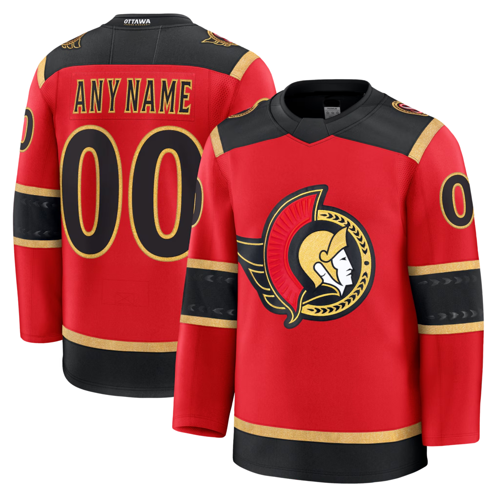 Punc Custom O.Senators Red Alternate Premium Jerseys