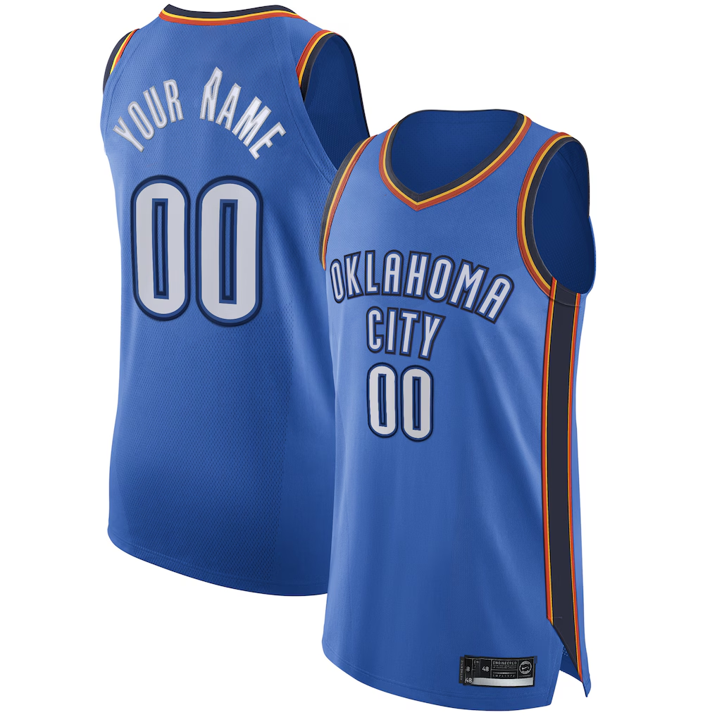 Punc Custom OC.Thunder Blue Authentic Stitched Jerseys - Icon Edition