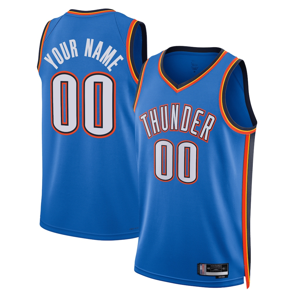 Punc Custom OC.Thunder Blue  Fast Break Stitched Jerseys- Statement Edition