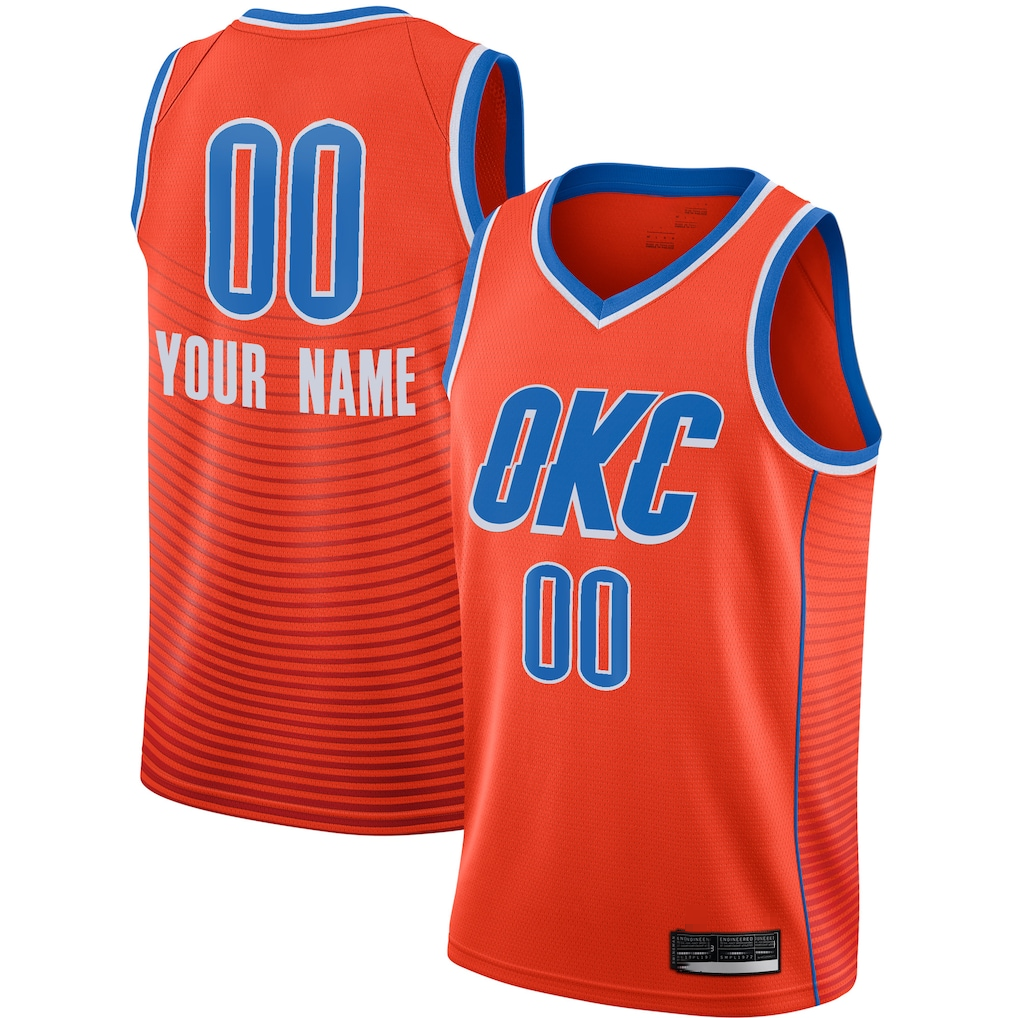 Punc Custom OC.Thunder Orange Swingman Stitched Jerseys- Statement Edition