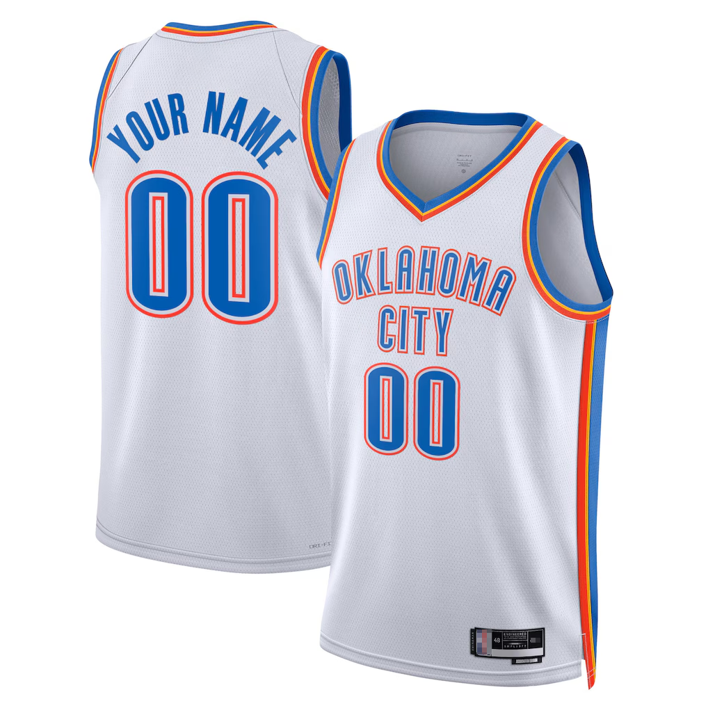 Punc Custom OC.Thunder White Swingman Stitched Jerseys- Association Edition
