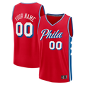 Punc Custom P.76ers Red Fast Break Jerseys - Icon Edition
