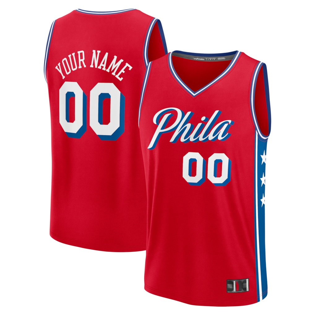 Punc Custom P.76ers Red Fast Break Jerseys - Icon Edition