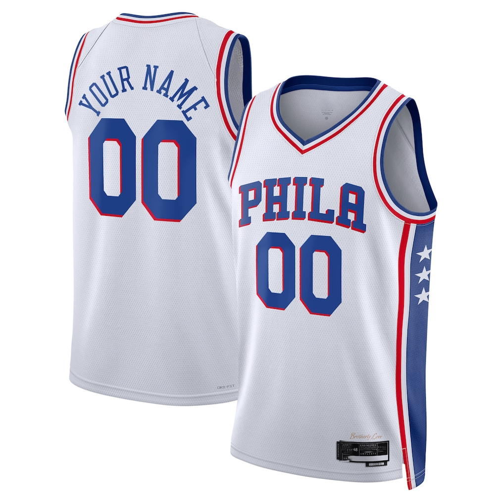 Punc Custom P.76ers White 2022-23 Swingman Jerseys - Association Edition