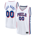 Punc Custom P.76ers White Fast Break Jerseys - Association Edition