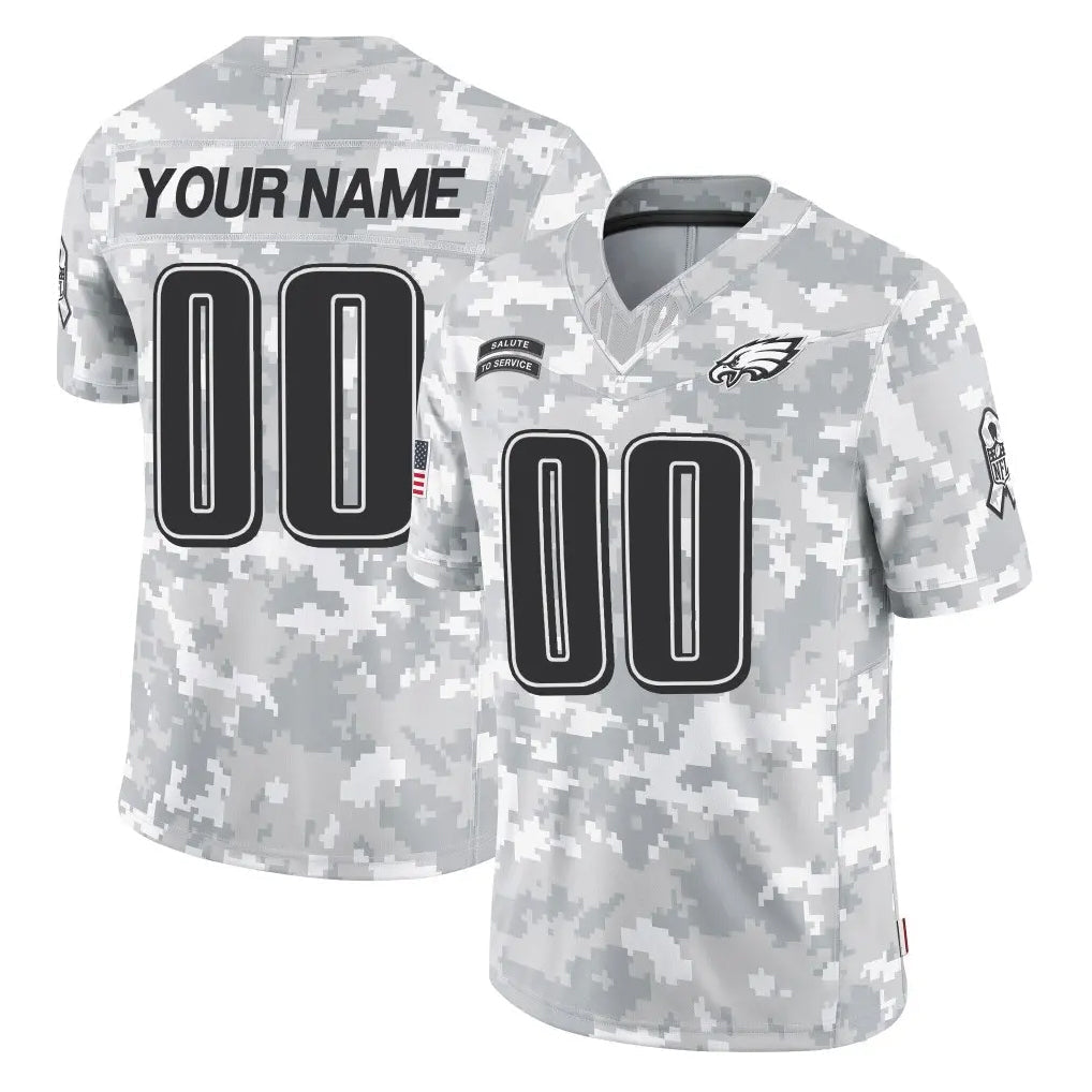 Punc Custom P.Eagles Arctic Camo Salute to Service Limited Game Any Name & Numbers Stitched Jerseys