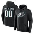 Punc Custom P.Eagles Black LOGO Pullover Hoodies Home Game Any Name & Numbers Stitched Jerseys