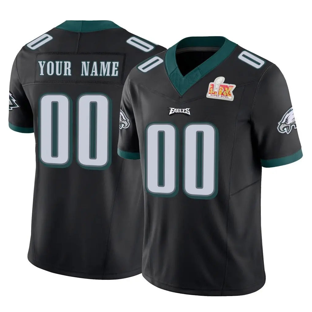 Punc Custom P.Eagles Black Limited Vapor F.U.S.E. Super Bowl LIX Home Game Any Name & Numbers Stitched Jerseys