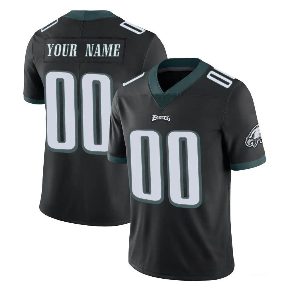 Punc Custom P.Eagles Black Limited Vapor Untouchable Home Game Any Name & Numbers Stitched Jerseys