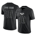 Punc Custom P.Eagles Black Reflective Limited Home Game Any Name & Numbers Stitched Jerseys