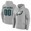 Punc Custom P.Eagles Gray LOGO Pullover Hoodies Home Game Any Name & Numbers Stitched Jerseys