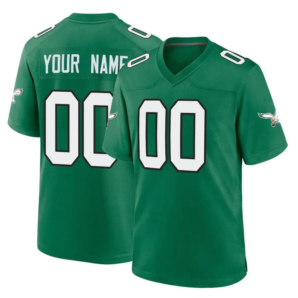 Punc Custom P.Eagles Green Kelly Alternate Home Game Any Name & Numbers Stitched Jerseys