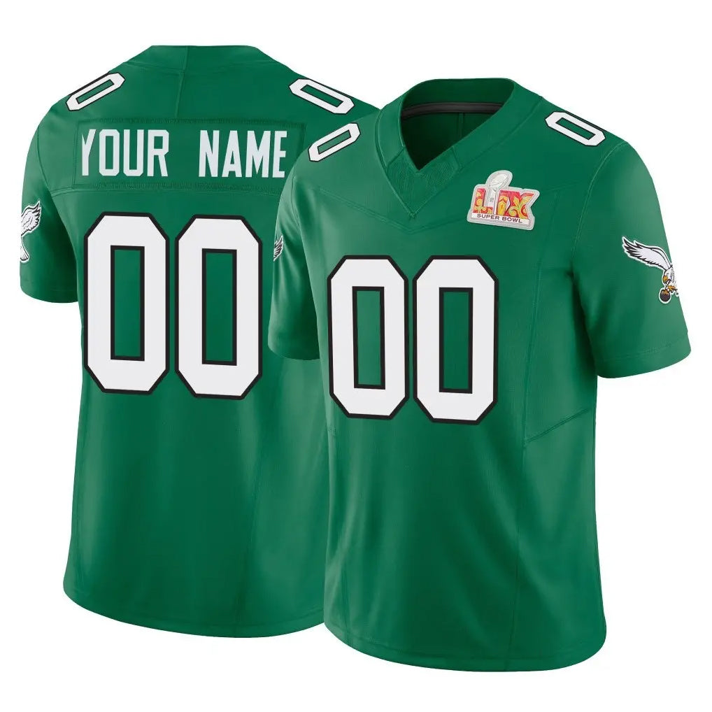 Punc Custom P.Eagles Green Kelly Alternate Vapor F.U.S.E. Super Bowl LIX Home Game Any Name & Numbers Stitched Jerseys
