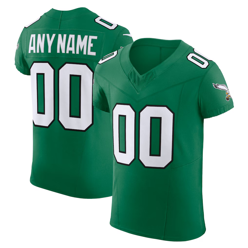 Punc Custom P.Eagles Kelly Green 2nd Alternate Vapor F.U.S.E. Elite Stitched Jerseys
