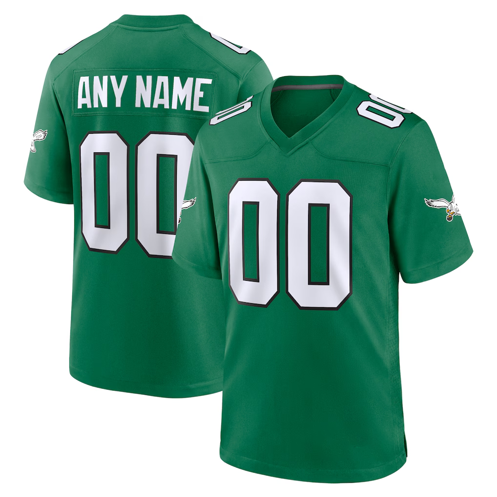 Punc Custom P.Eagles Kelly Green Alternate Stitched Jerseys
