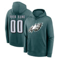 Punc Custom P.Eagles Midnight Green Performance Pullover Hoodies Home Game Any Name & Numbers Stitched Jerseys