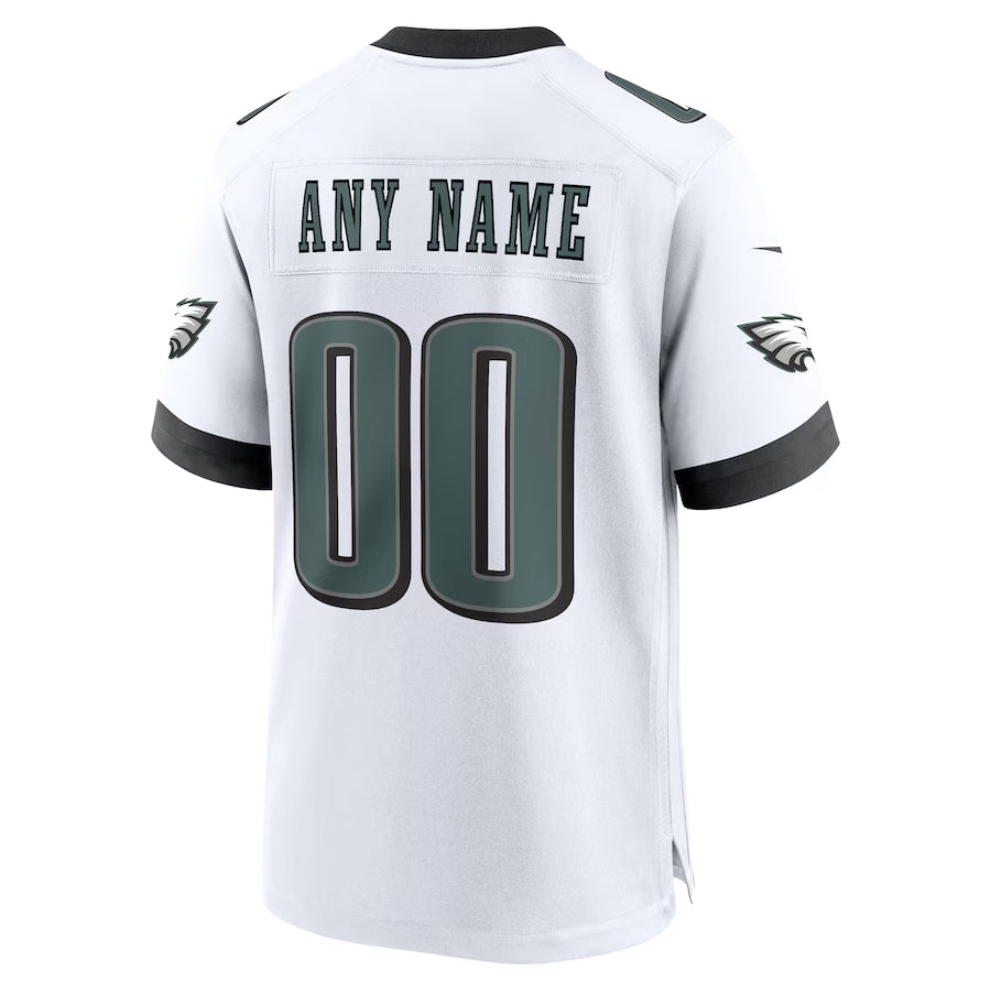 Punc Custom P.Eagles White Stitched Home Game Stitched Jerseys